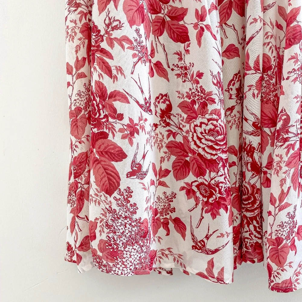 Reformation Violet Toile De Jouy Midi Dress 2 NWOT - Picture 9 of 11